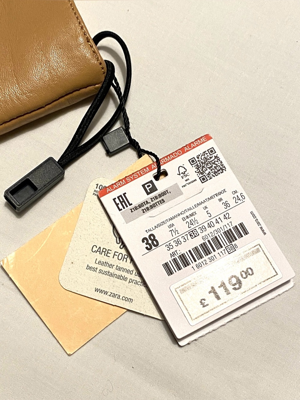 Zara Basic Genuine Leather Knee High Boots Tan Block Heel EU 38 US 7.5 NWT - Picture 12 of 16